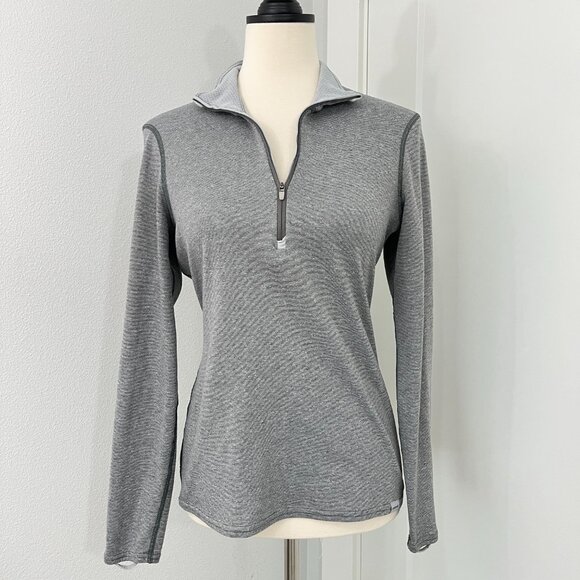 Patagonia Small Gray Half Zip Long Sleeve Mesh Athletic Pullover Top - Picture 1 of 7